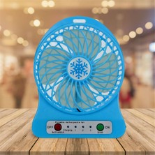 Zeeful Taşınabilir Şarj Edilebilir LED Işık Fan Hava Soğutucu Mini Masa USB Üçüncü Rüzgar Fan Soğutma El Mini Fan, Beyaz (Yurt Dışından)