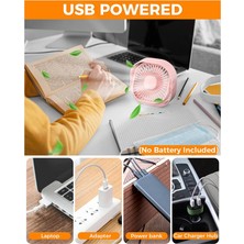 Zeeful 4 Inç USB Masa Fanı 3 Hız Taşınabilir Masa Fanı Küçük Soğutma Fanı 360° Dönebilen Sessiz Masaüstü Vantilatör Ev Ofis Için Pembe (Yurt Dışından)