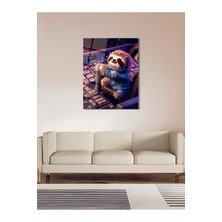 Shiny Art Astronot Tembel Hayvan Cam Tablo - Mod098