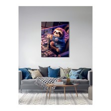 Shiny Art Astronot Tembel Hayvan Cam Tablo - Mod098