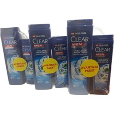 Clear Men Kepeğe Karşı Etkili Şampuan Cool Sport Menthol Ferahlatıcı Mentol Etkisi 350 Ml + 185 Ml X 3 Adet