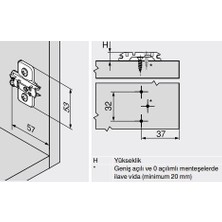 Blum Clip Kör Kapak Menteşe Tabanı H:3 mm