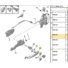 Psa Dış Açma Kolu Partner Tepee (9101GF)