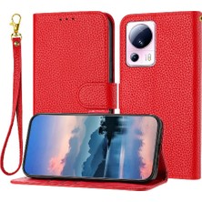 Mays Shop Telefon Kılıfı Için Xiaomi 13 Lite Flip Folio Cüzdan Kart Yuvaları Tutucu Pu (Yurt Dışından)