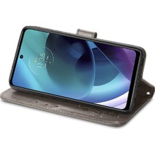 Mays Shop Motorola Moto G51 Deri Kılıf Dört Yapraklı Yonca Kapak Kapak Kısa (Yurt Dışından)