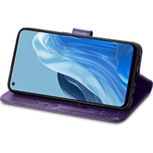 Mays Shop Oppo Case 7 4g Için Kılıf Kapak Çevirin Kılıf Dört Yapraklı Yonca Zarif (Yurt Dışından)