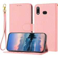 Mays Shop Samsung Galaxy A10S Için Telefon Kılıfı Pu Deri Flip Folio Litchi Desen (Yurt Dışından)