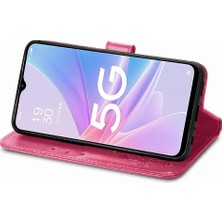 Mays Shop Oppo A78 Için Kılıf Kısa Kayış Zarif Iş Deri Kılıf Dört Yaprak (Yurt Dışından)