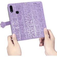 Mays Shop Samsung Galaxy A10S Için Kılıf Kapak Çevirin Darbeye Deri Kılıf Karikatür (Yurt Dışından)