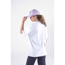 Friday Offset Soft Kadın Beyaz %100 Pamuk Bisiklet Yaka Ekstra Oversize Tişört