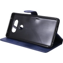 Mays Shop Lg V20 Için Flip Case Kart ile Yüksek Kaliteli Deri Klasik Düz Renk (Yurt Dışından)