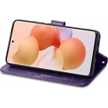 Mays Shop Xiaomi 12 Için Kılıf Deri Kılıf Zarif Iş Kısa Kayış Kapak Çevirin (Yurt Dışından)