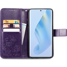 Mays Shop Huawei Onur Için Kılıf Sihirli 5 Dört Yapraklı Yonca Flip Kapak Kılıf (Yurt Dışından)