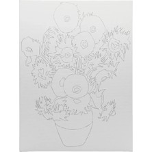 St. Petersburg Sonnet Desenli Pres Tuval 30X40 cm Vase With Sunflowers DK13701-E