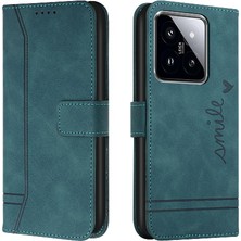 Mays Shop Telefon Kılıfı Için Xiaomi 14 Manyetik Kapatma Kart Yuvaları Kapak Flip Folio Pu (Yurt Dışından)