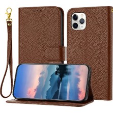 Mays Shop Telefon Kılıfı Için iphone 11 Pro Cüzdan Litch Desen Flip Folio Kart Yuvaları Pu (Yurt Dışından)