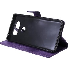 Mays Shop Lg V20 Için Flip Case Kart ile Yüksek Kaliteli Deri Klasik Düz Renk (Yurt Dışından)