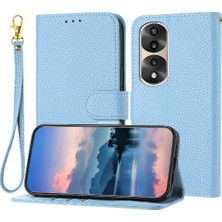 Mays Shop Onur 70 Pro Pu Deri Flip Için Telefon Kılıfı Folio Litchi Desen Kart Yuvaları (Yurt Dışından)