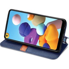 Mays Shop Samsung Galaxy A21 Için Kılıf Deri Kılıf Cüzdan Fonksiyonu Zarif Tasarım (Yurt Dışından)