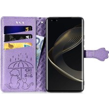 Mays Shop Huawei Nova 11 Pro Karikatür Hayvanlar Için Kısa Kayış Kapak Kılıfı (Yurt Dışından)