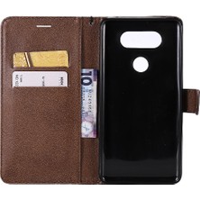 Mays Shop Lg V20 Için Flip Case Kart ile Yüksek Kaliteli Deri Klasik Düz Renk (Yurt Dışından)