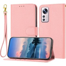 Mays Shop Telefon Kılıfı Için Xiaomi 12 Pro Litchi Desen Cüzdan Flip Folio Kart Yuvaları (Yurt Dışından)