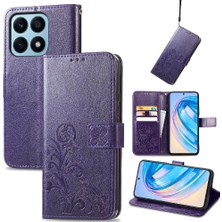 Mays Shop Huawei Onur Için Kılıf X8A Kısa Kayış Dört Yapraklı Yonca Flip Kapak Iş (Yurt Dışından)