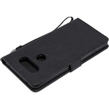 Mays Shop Lg V20 Için Flip Case Kart ile Yüksek Kaliteli Deri Klasik Düz Renk (Yurt Dışından)