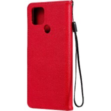 Mays Shop Oppo A15 Klasik Düz Renk Yüksek Kaliteli Deri Iş Için Flip Case (Yurt Dışından)