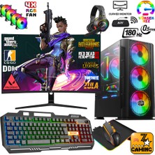 Zeiron RX40 Intel Core I5-12400F 16 GB Ram 256GB M.2 SSD + 1tb HDD 8gb 256BIT RX580 24" 180Hz Oyuncu Masaüstü Bilgisayar