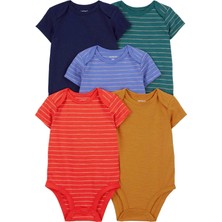 Carter's Layette Erkek Bebek 5'li Kısa Kollu Body Renkli
