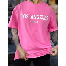 Punix Büyük Erkek Bıg Sıze Battal Los Angeles Baskılı Yazlık T-Shırt