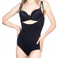 Miraxx Siyah Açık Göğüs Çıtçıtlı Dikişsiz Korse - 756