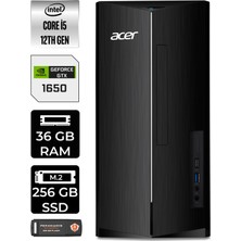 Acer Aspire TC1760 Intel Core I5 12400 36GB 256GB SSD GTX1650/4GB W11H DT.BHUEM.005 Masaüstü Bilgisayar & Per4 USB Bellek DTBHUEM005P381