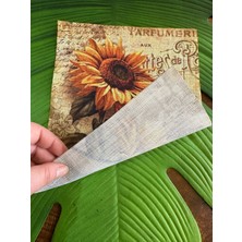 Gönülden Tasarım 23 x 18 cm Keten Kumaş Ay Çiçeği Tasarım Arma Dikiş Giyim Aksesuarı