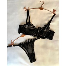 Rise Lust Balenli Zebra Desenli Brode Sütyen Takım