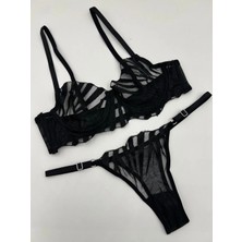 Rise Lust Balenli Zebra Desenli Brode Sütyen Takım