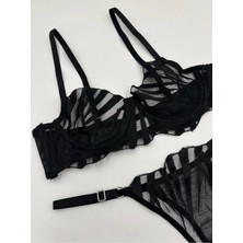 Rise Lust Balenli Zebra Desenli Brode Sütyen Takım