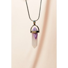 Royaleks Florid Doğal Taşı Zincirli El Yapımı Tasarımlı Kolye Uç: 3,5 cm Zincir: 20 cm Kutulu