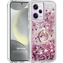 Microsonic Xiaomi Redmi Note 12 Pro Plus 5g Kılıf Glitter Liquid Holder Pembe