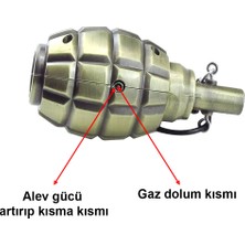 Hiçdurmaal Rus El Bombası Şeklinde Dekoratif  Metal Gazlı Çakmak 1 Adet