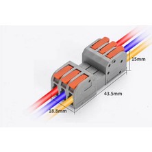Koodmax 25 Adet Hızlı Kablo Ekleme Birleştirme Konnektörü - Üçlü Klemens - Bağlantı Kesme Özellikli