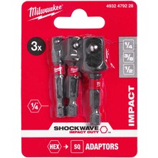 Milwaukee Hex Lokma Adaptör Seti 3 Parça T4932479228 Milwaukee