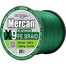 Mercan Pe Örgü Platinum X9 Yeşil Ip 1000M Misina