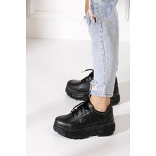 İmershoes  Günlük Kadın Spor Ayakkabı Yüksek Taban 6 cm Sneaker Siyah - Beyaz - Bej - Rugan - Süet 001