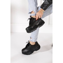 İmershoes  Günlük Kadın Spor Ayakkabı Yüksek Taban 6 cm Sneaker Siyah - Beyaz - Bej - Rugan - Süet 001