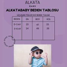 Alkata Baby Kız Bebek Uzun Kollu Çıtçıtlı Patili Tüllü Nakışlı Tulum