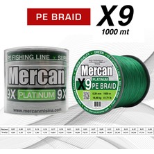 Mercan Pe Örgü Platinum 9x Ip 1000 M Yeşil Misina