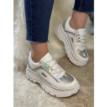 İmershoes  Günlük Kadın Spor Ayakkabı Yüksek Taban 6 cm Sneaker Siyah - Beyaz - Bej - Rugan - Süet 001