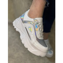 İmershoes  Günlük Kadın Spor Ayakkabı Yüksek Taban 6 cm Sneaker Siyah - Beyaz - Bej - Rugan - Süet 001